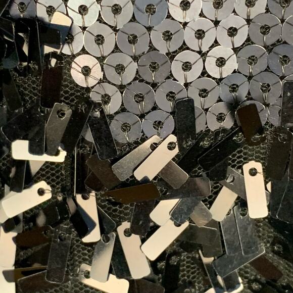 Daytrip Womens Black Sleeveless Sequin Top Size Small Bling Sheer Back Tank Top - Picture 8 of 11